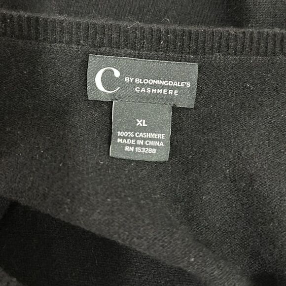 C By Bloomingdale's Cashmere Jeweled Neck 3/4 Sleeve Sweater Size XL - Picture 5 of 8